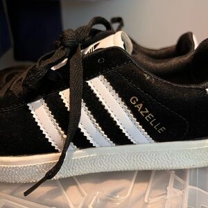 Adidas Gazelle Kids Black White Gold Sneakers